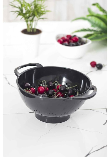 Akrilik Siyah Makarna Süzgeçi & Sebze Meyve Süzgeçi Çok Renkli