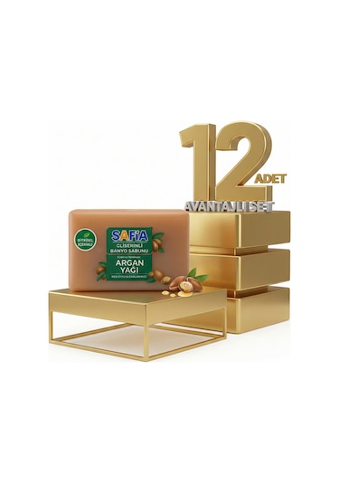 Safia Gliserinli Argan Yağlı Banyo Sabunu 12x150 Gr Argan Yağı