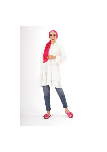 Kendinden Desenli Pamuklu Tunik Çok Renkli