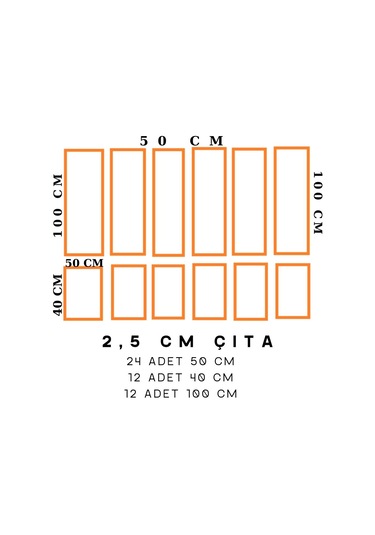 Asil Tasarım Boyanabilir Çıta Hazır Kesim Anka154
