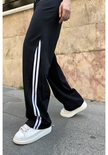 Paradise Paça Şeritli Wide Leg Siyah