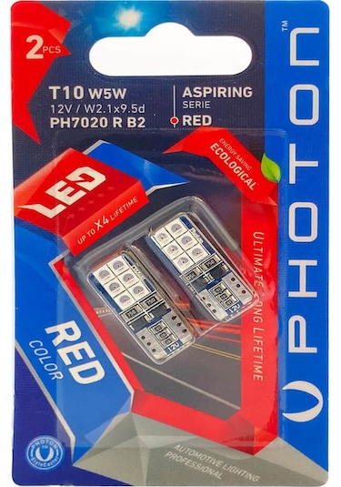 PHOTON T10 LED PARK AMPULÜ KIRMIZI PH7020 RED W5W