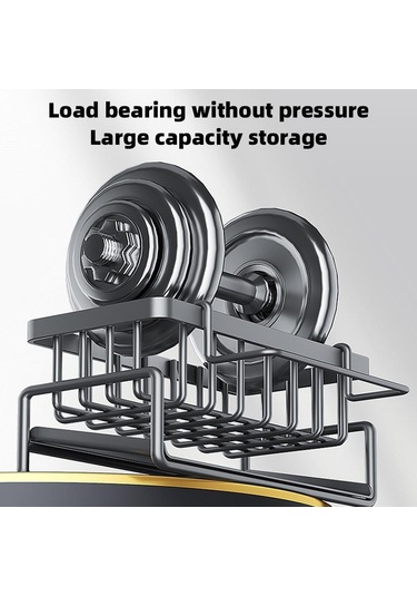 Gri 1 Adet Kendinden Boşaltmalı Lavabo Rafı Paslanmaz Çelik Mutfak Lavabo Drenajı Raf Sabun Sünger Tutucu Mutfak Lavabo Organizatör