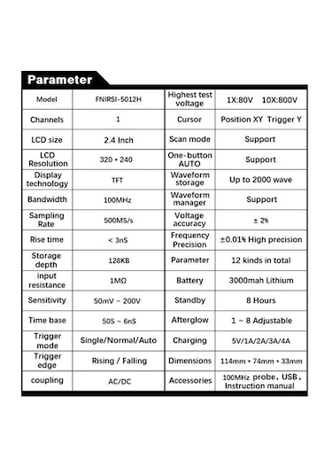 Fnırsı-5012h 100mhz 500ms/sn Dijital Osiloskop