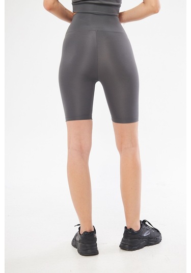 Lesa Wear Yüksek Bel Likralı Toparlayıcı Kısa Şort Tayt Antrasit