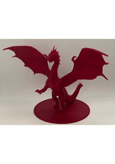 3d Baskı Kırmızı Ejderha Figürü Detaylı Fantastik Dragon Biblo Masaüstü Dekor 01