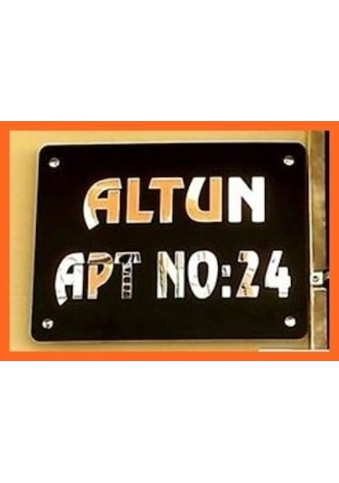 Isme Özel Pleksi Apartman Isimliği - Dilediğiniz Renkte Ve Ölçüde
