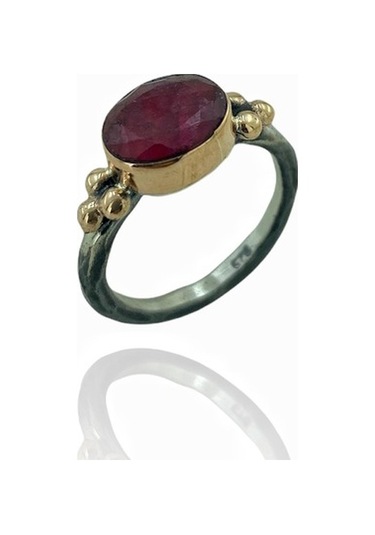 Doğal Yakut Taşlı El Üretimi Otantik 925 Gümüş Set Takım