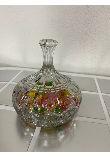 Bohemia Kapaklı Cam Şekerlik Lokumluk İkramlık Drajelik 230 Ml