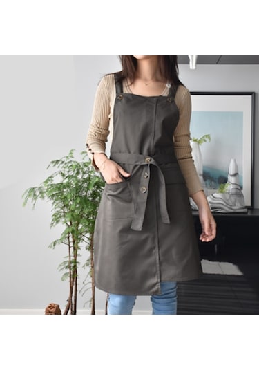 Stilist Önlük Ayarlanabilir Unisex Ayakkabıcı Üniformaları Cepler İle Kadın Güzellik Uzmanları İçin Sanat Önlük Önlükleri İş Kıyafetleri İçin-siyah