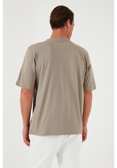 Buratti Pamuklu Oversize Bisiklet Yaka Basic Erkek T Shirt 5902365 Vizon Yeşili