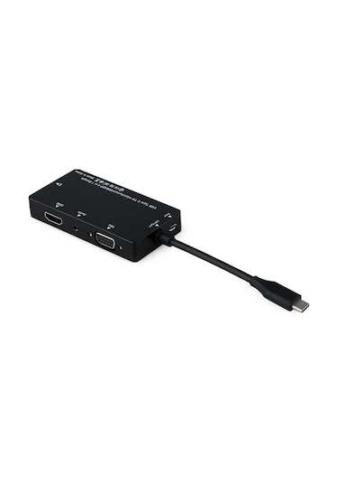 Usb 3.1 Type-C To Hdmi Vga Displayport Ses Combo Çevirici 4 In 1