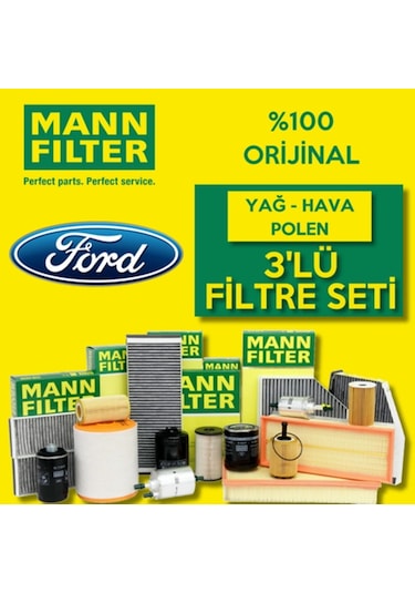 Ford Focus 1.6 Tdcı Mann-Filter Filtre Bakım Seti 2007-2010 495301665