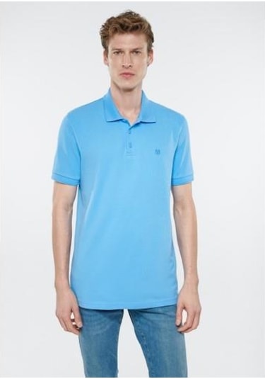 Polo Tişört-canlı Mavi Açık Mavi