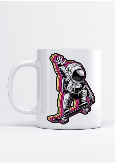 Astronot Kupa Bardak Beyaz