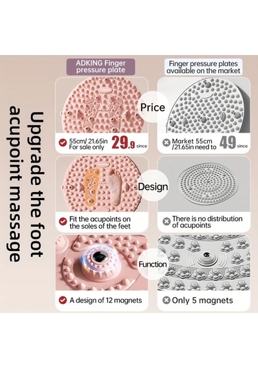 Elmpaly Adkıng Gri Pembe Tpe Ayak Basma Pedi Masaj Noktalı Yoga Koşu Fitness Antrenman
