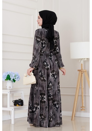 Beli Tünelli Hera Viscon Elbise-antrasit-5315 Antrasit