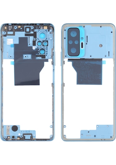 Xiaomi Redmi Note 10 Pro Max / Redmi Note 10 Pro / Redmi Note 10 Pro Hindistan İçin  Orta Çerçeve Çerçeve Plakası M2101k6p M2101k6g M2101k6ı Mavi
