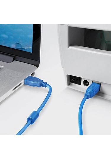 Fully G-534db Şeffaf Mavi 3 Metre Usb Yazıcı Kablosu