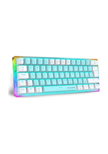 Mx-1 Mekanik Klavye Rgb Red Switch Türkçe Oyuncu Klavyesi Beyaz Mini Klavye Kablolu