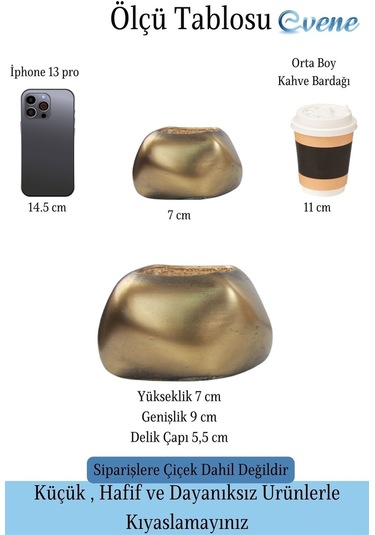 Saksı Çiçek Kaktüs Saksısı Lüx 9 Cm Altın Eskitme Varak Boyalı Elips Desen Saksı Çiçeklik - Altın Eskitme