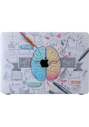 Macbook Uyumlu Air M1 Kılıf 13 İnç Beyin Desenli Brain Touchıd'li M1 Air A2337 A2179 A1932 İle Uyumlu Beyaz
