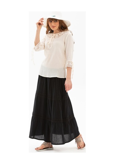 Zehra Şile Bezi Bluz Krem Krm