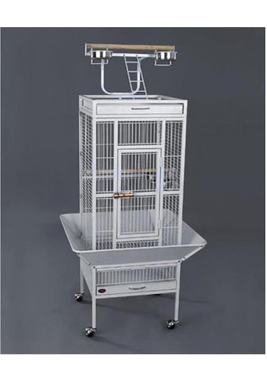 Dayang A10 Ayaklı Papağan Eğitim Kafesi 46x46x156cm Beyaz