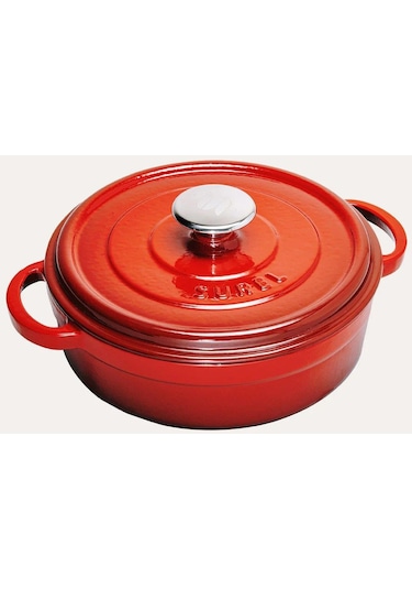 Sürel 24cm Döküm Sığ Tencere Kırmızı