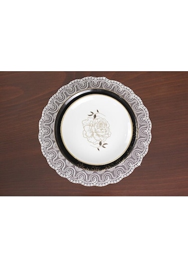 12 Kişilik Amerikan Servis Supla Ve Runner Seti Kırık Beyaz Renk Beyaz