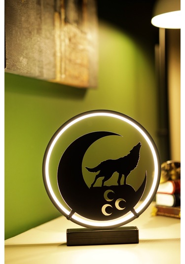Bozkurt Ve Üç Hilal Metal Led Masa Lambası Dekoratif Işıklı Gece Lambası Türk Motifli Tasarım Aykurt