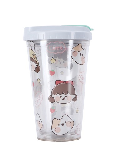 Lebihmurah Generic Su Bardağı Sippy Flip Tasarım Sızdırmaz 3.9x6.7" Sevimli Desen Mutfak