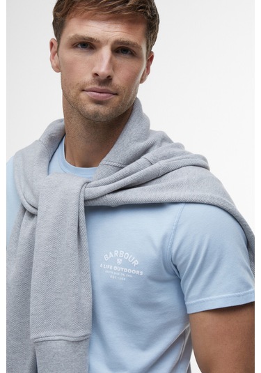 Barbour Cranmer Logo T-shirt Bu61 Ocean Sky Bu61 Ocean Sky