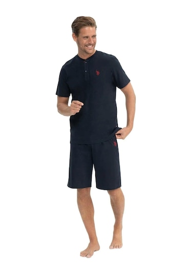 U.s Polo Assn. 12040 Erkek Çeyizlik 5'li Sabahlıklı Pijama Takım-lacivert Lacivert