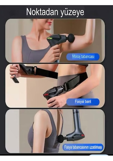 Deanb Aktüel Şarjlı Taşınabilir 3in1 Fonksiyonel Titreşimli Masaj Aleti Siyah