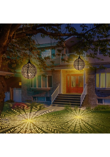 Neevoyu Güneş Enerjili Top Şekilli Zirai Askı Lambası, Otomatik Açma/kapama, Ip44 Su Geçirmez, Bahçe/patio Için 8-10 Saat Süreyle Isı Beyazı Işık Sıcak Beyaz