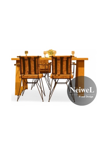 Neiwel Garden Zena Doğal Ahşap Bahçe Yemek Masası-80-100 Açık Ceviz