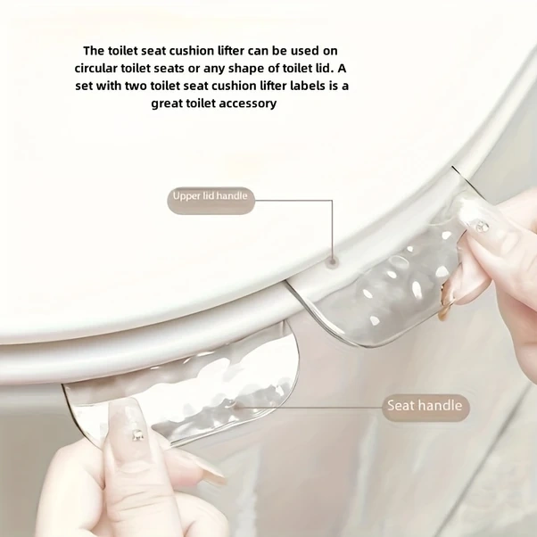 Gateesat Transparent Tuvalet Kapağı Kaldırma Tutamacı Hijyenik Banyo Aksesuarı Ev Ofis Otel şeffaf