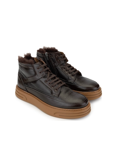 Tamer Tanca Erkek Hakiki Deri Kahverengi Casual Bot 537 3418 Erk Bot Sk24-25 Khv Dr/khv Fltr Kahverengi