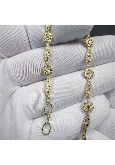 Özçam Gold 14 Ayar Buket Altın Bileklik Sarı