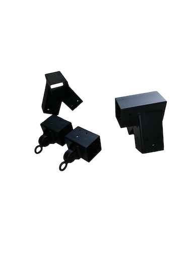 Salıncak Elemanları Demir Bağlantı 8x8cm Kancalar Hamak Bahçe Siyah