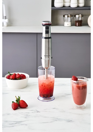 Karaca 9637B Quick Mix Hız Ayarlı 1300W El Blender Set Inox