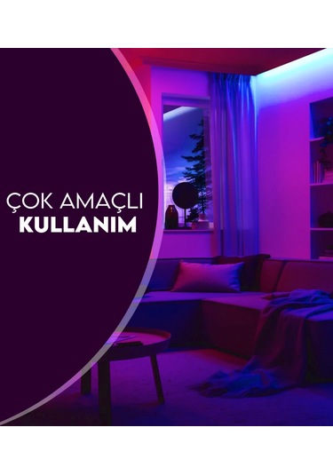 Rgb Şerit Led Set Kumandalı Adaptörlü Renk Renk Çok Renkli Led