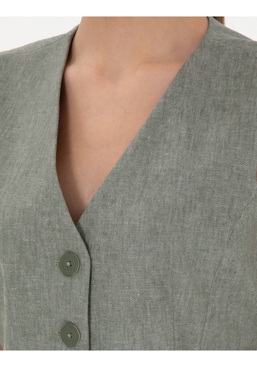 Pierre Cardin Kadın Haki Yelek Dokuma 50306488-vr027 Haki