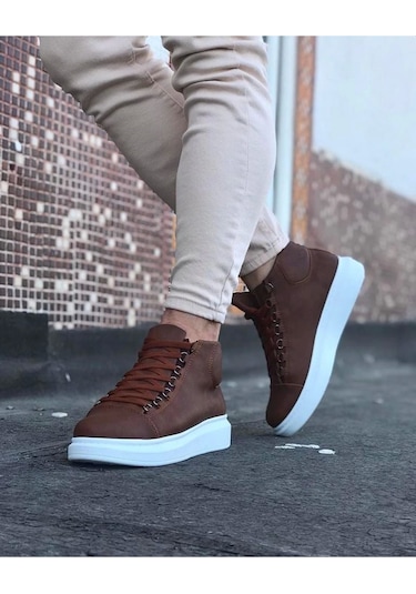 Wagoon Wg032 Taba Bağcıklı Sneakers Yarım Bilek Bot Çok Renkli