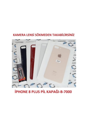 Apple Uyumlu iPhone 8 Plus Arka Pil Batarya Kapağı (Cam) B-7000 (226129979)