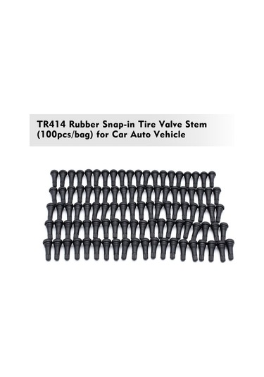 Pazly Araç Lastik Valfi - 100 Adet Kauçuk Siyah Snap-in Valf