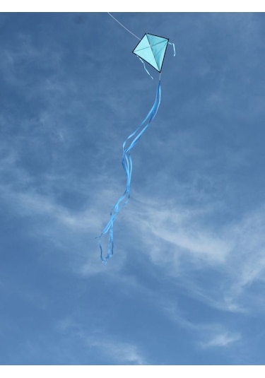 Kumaş Çerçeveli Elmas Uçurtma - Düz Renk