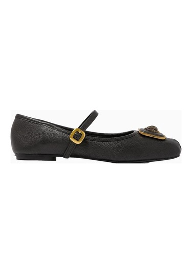 Kurt Geiger Pimlico Deri Lüks Stil Kadın Babet Siyah