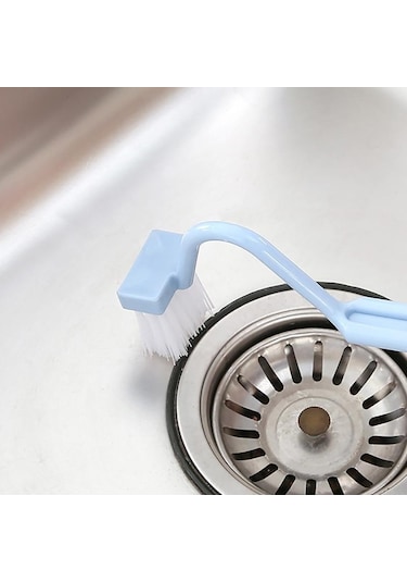 Mavi Banyo Temizleme Aksesuarları Tuvalet Temizleme Fırçası Taşınabilir Tuvalet Fırçası Köşe Bükme Kolu İle Scrubber Kavisli Temizleme Araçları